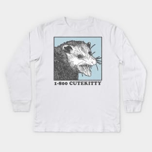 1-800 Cute Kitty / Possum Lover Design Kids Long Sleeve T-Shirt